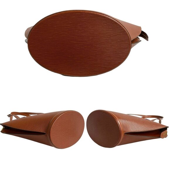 LOUIS VUITTON Vintage Brown Leather Tote Bag - Picture 6 of 9